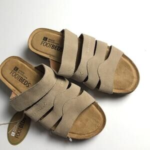 White Mountain Women's Sandra Footbed Secure  Strap Sandals Sz 7